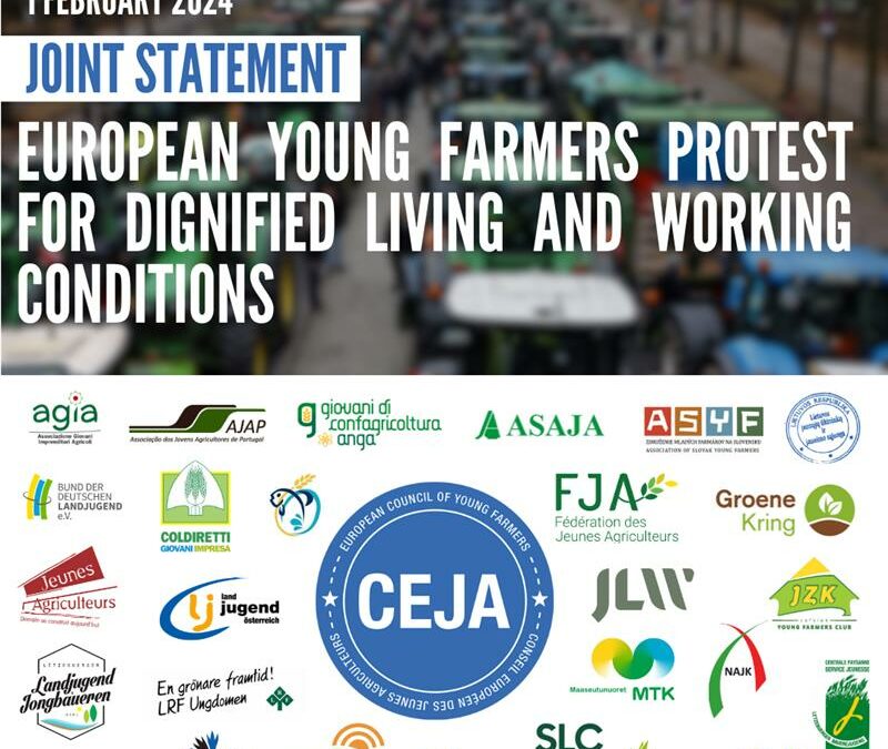Los jóvenes agricultores europeos protestan por unas condiciones de vida y de trabajo dignas